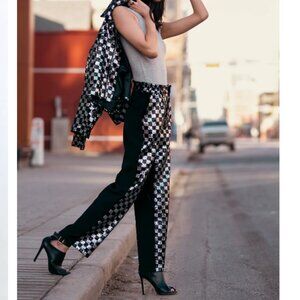 Kate Hewko Sequin Checker Dress Pants